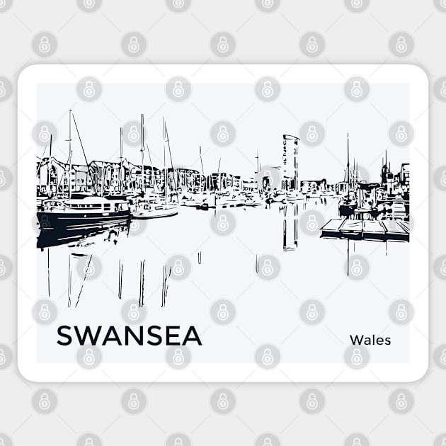 Swansea Wales Sticker by Lakeric